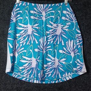 SwingDish Golf Skort Womens Medium Blue Floral Excellent Activewear Athletic